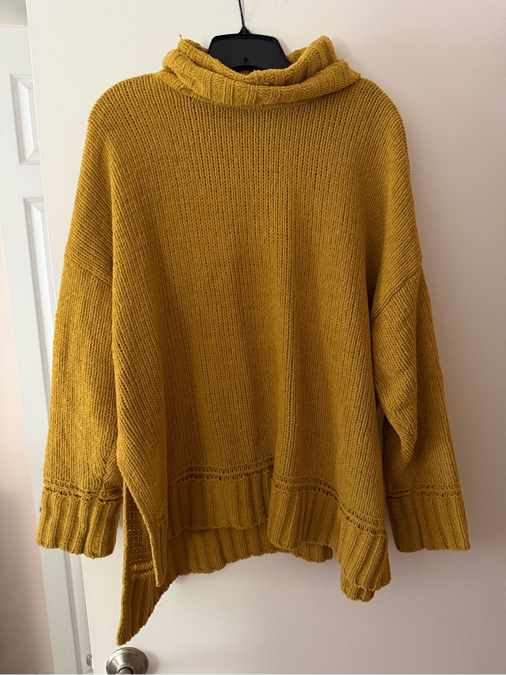 aerie Mustard Yellow Cowl Neck Oversized Sweater